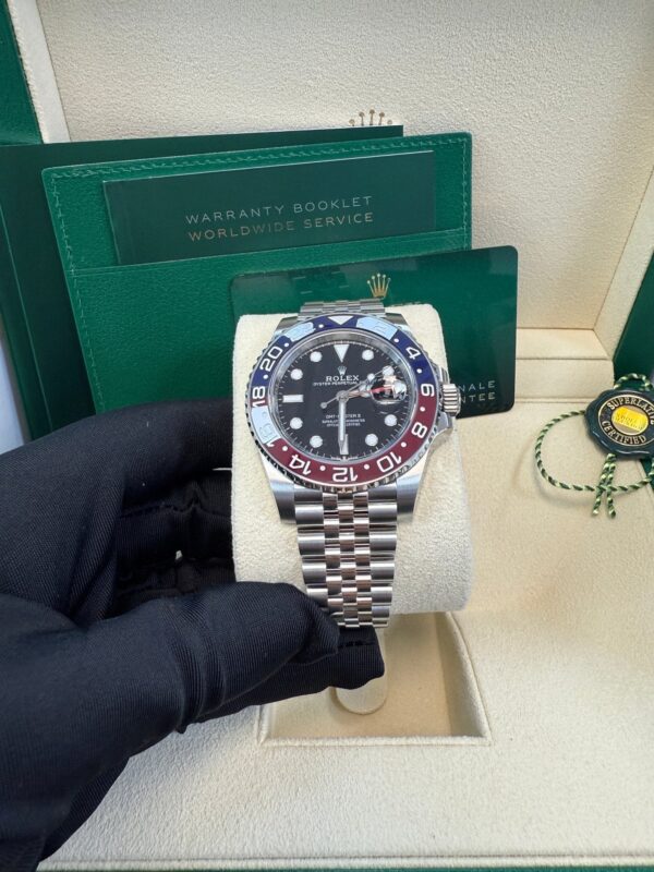 Rolex GMT-Master II Steel Blue & Red "Pepsi" Bezel and Black Dial (Ref# 126710BLRO) - Image 11