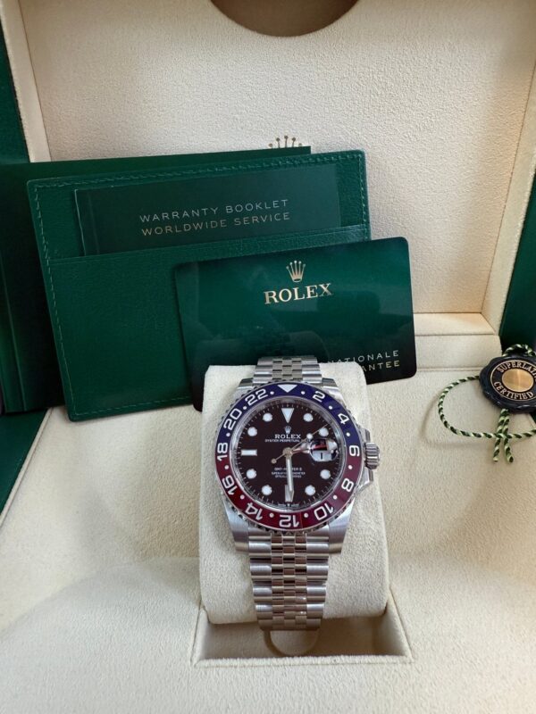 Rolex GMT-Master II Steel Blue & Red "Pepsi" Bezel and Black Dial (Ref# 126710BLRO) - Image 9