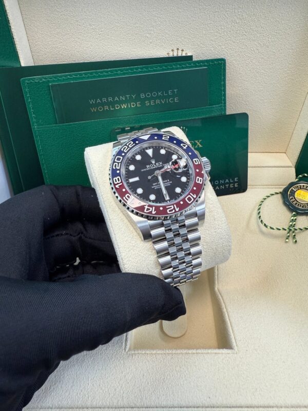 Rolex GMT-Master II Steel Blue & Red "Pepsi" Bezel and Black Dial (Ref# 126710BLRO) - Image 16