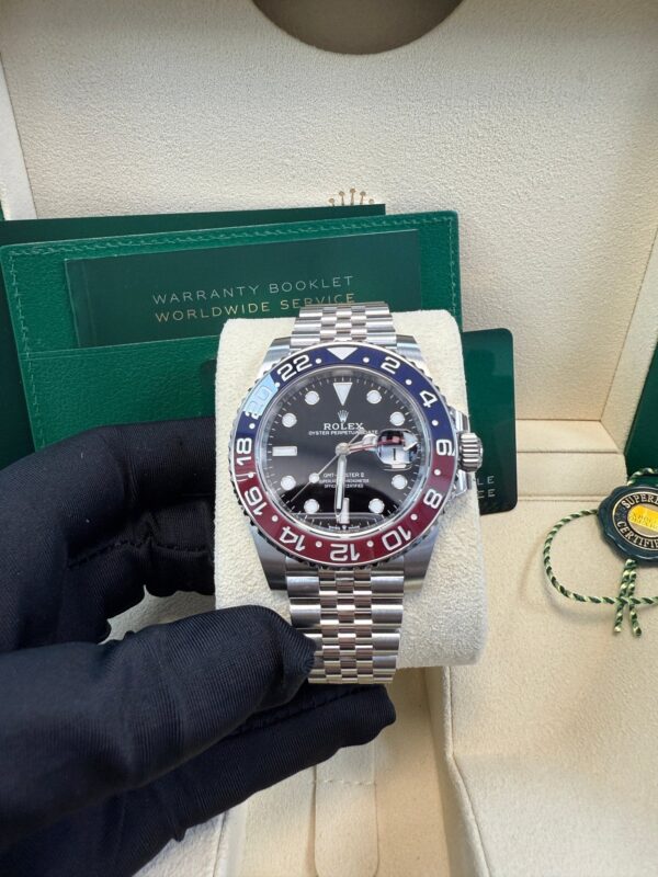 Rolex GMT-Master II Steel Blue & Red "Pepsi" Bezel and Black Dial (Ref# 126710BLRO) - Image 7