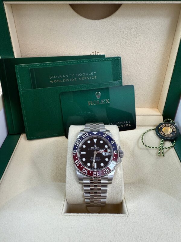 Rolex GMT-Master II Steel Blue & Red "Pepsi" Bezel and Black Dial (Ref# 126710BLRO) - Image 8