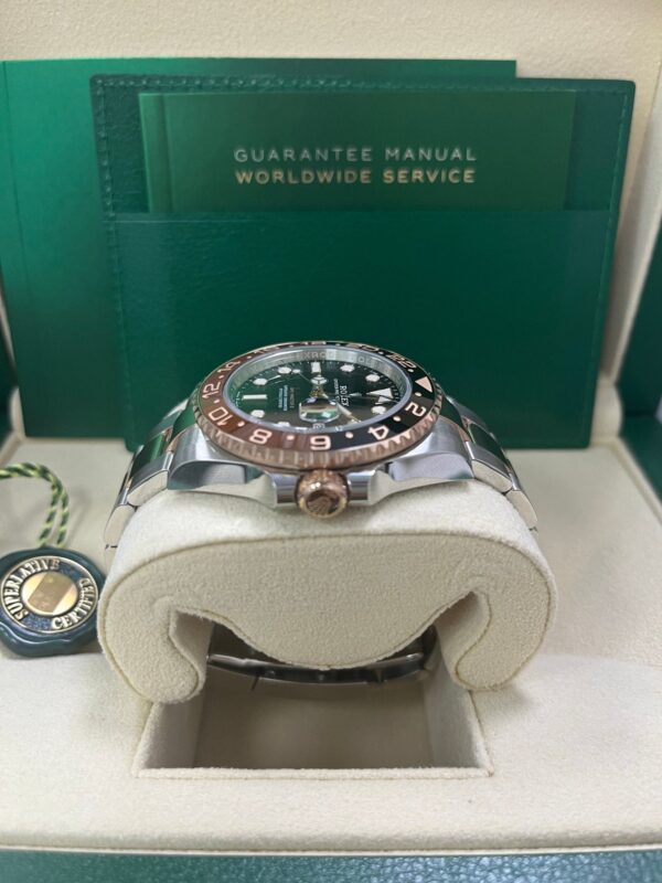 Rolex GMT-Master II Two-Tone Stainless Steel and Rose Gold - "The Rootbeer"- Black and Brown Bezel - Oyster Bracelet (Ref# 126711CHNR) - Image 6