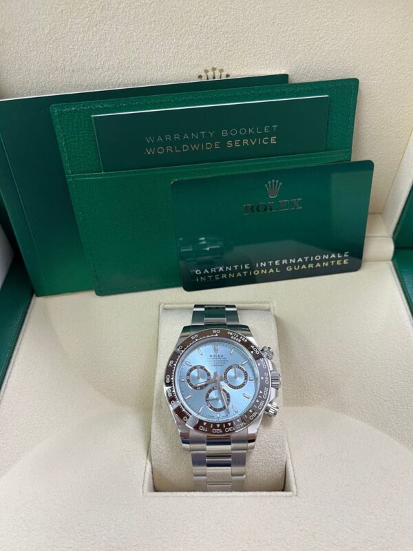 Rolex Platinum Cosmograph Daytona Ice Blue Index Dial Oyster Bracelet 126506 - Image 7