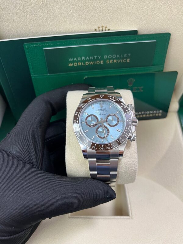 Rolex Platinum Cosmograph Daytona Ice Blue Index Dial Oyster Bracelet 126506 - Image 2