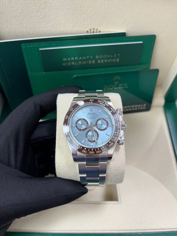 Rolex Platinum Cosmograph Daytona Ice Blue Index Dial Oyster Bracelet 126506 - Image 9