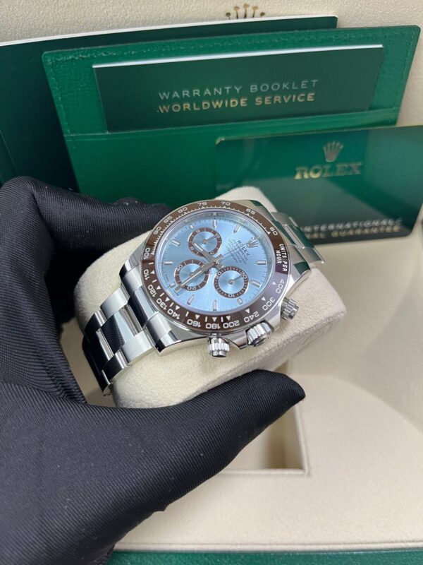 Rolex Platinum Cosmograph Daytona Ice Blue Index Dial Oyster Bracelet 126506 - Image 4