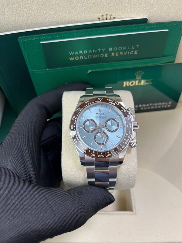 Rolex Platinum Cosmograph Daytona Ice Blue Index Dial Oyster Bracelet 126506 - Image 3