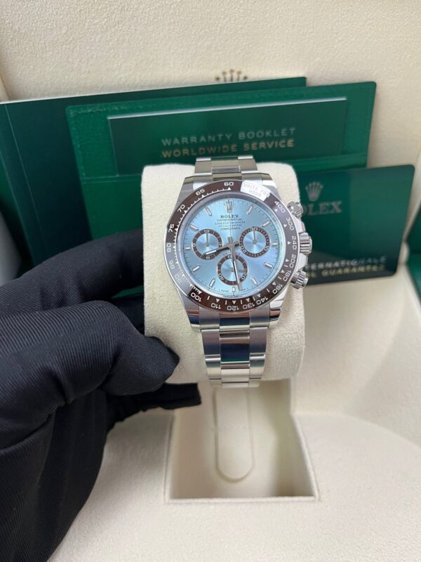Rolex Platinum Cosmograph Daytona Ice Blue Index Dial Oyster Bracelet 126506 - Image 6