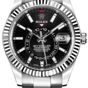 Rolex Sky-Dweller 18k White Gold 42mm Black Dial - Steel Bracelet (Ref# 326934)