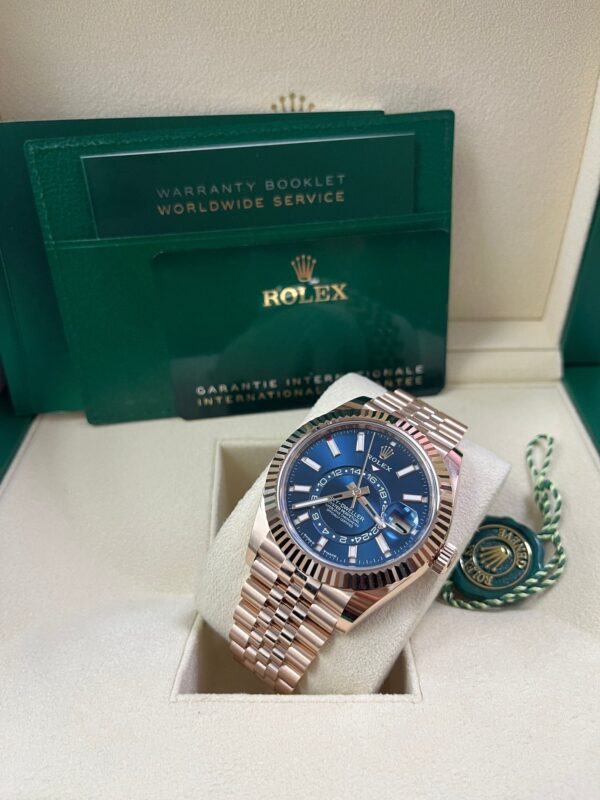 Rolex Sky-Dweller 42mm Blue Dial Rose Gold Jubilee Bracelet 336935 - Image 12