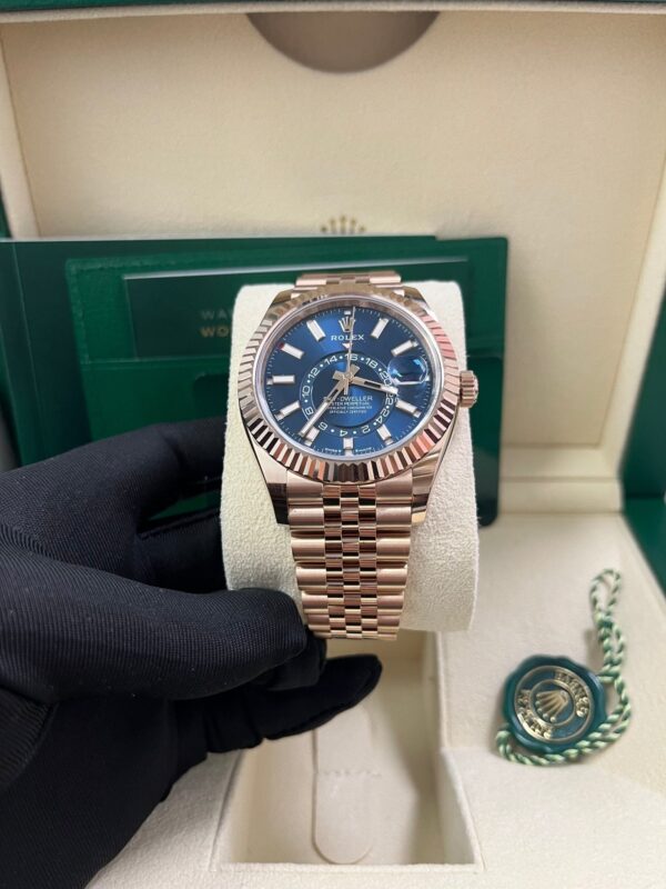 Rolex Sky-Dweller 42mm Blue Dial Rose Gold Jubilee Bracelet 336935 - Image 9
