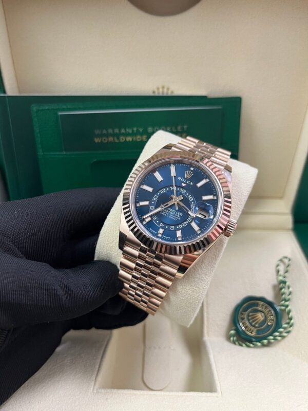 Rolex Sky-Dweller 42mm Blue Dial Rose Gold Jubilee Bracelet 336935 - Image 10