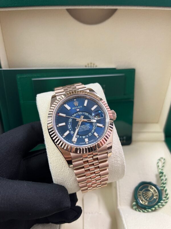 Rolex Sky-Dweller 42mm Blue Dial Rose Gold Jubilee Bracelet 336935 - Image 11