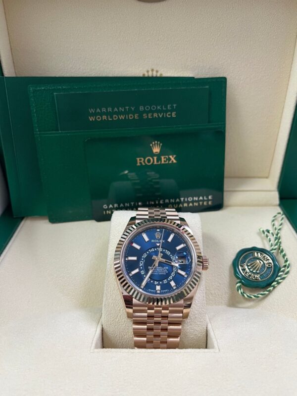 Rolex Sky-Dweller 42mm Blue Dial Rose Gold Jubilee Bracelet 336935 - Image 5