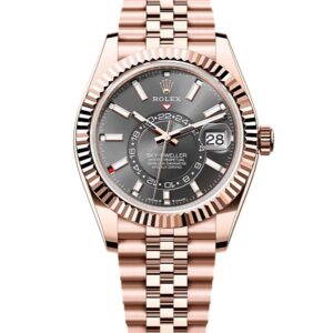Rolex Sky-Dweller 42mm Rhodium Dial Rose Gold Jubilee Bracelet 336935