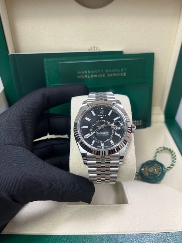 Rolex Sky-Dweller Fluted Bezel Black Index Dial Jubilee Bracelet 336934 - Image 12