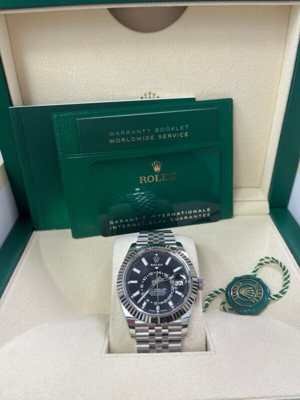 Rolex Sky-Dweller Fluted Bezel Black Index Dial Jubilee Bracelet 336934 - Image 6