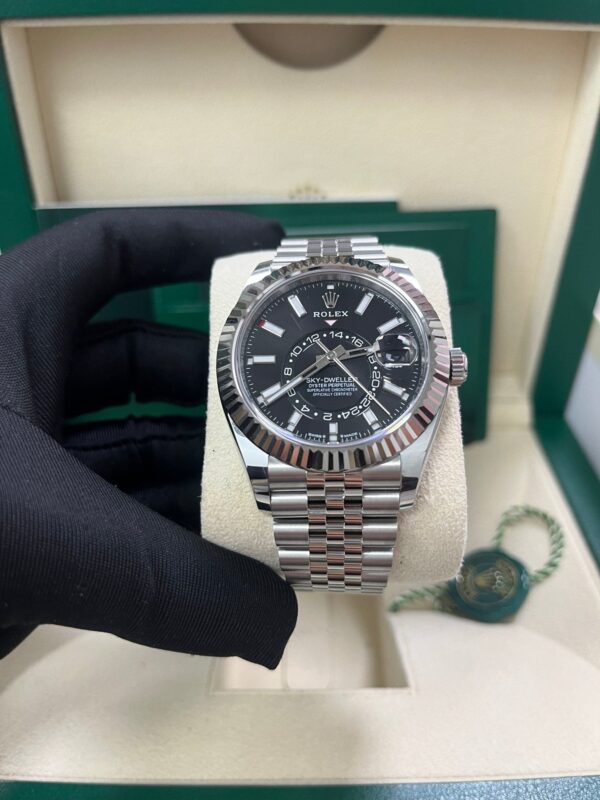 Rolex Sky-Dweller Fluted Bezel Black Index Dial Jubilee Bracelet 336934 - Image 3