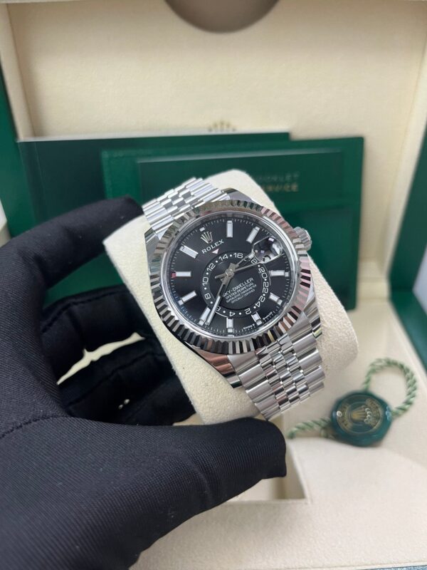 Rolex Sky-Dweller Fluted Bezel Black Index Dial Jubilee Bracelet 336934 - Image 11