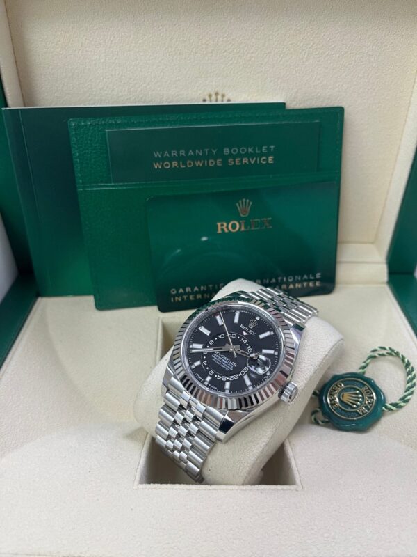 Rolex Sky-Dweller Fluted Bezel Black Index Dial Jubilee Bracelet 336934 - Image 8