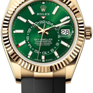 Rolex Sky-Dweller New Release 2025 Sky-Dweller 336238 Yellow Gold Bright Green Dial Oysterflex