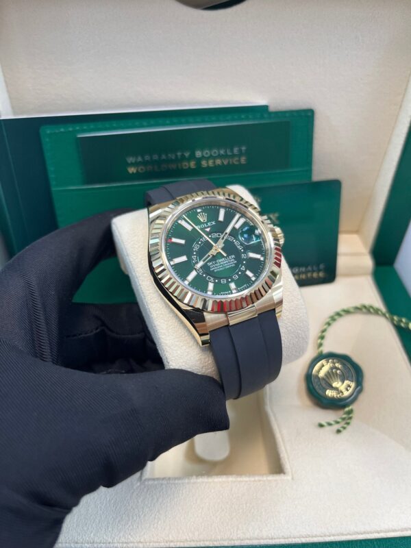 Rolex Sky-Dweller New Release 2025 Sky-Dweller 336238 Yellow Gold Bright Green Dial Oysterflex - Image 2
