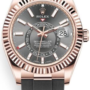 Rolex Sky-Dweller Rose Gold 42mm - Dark Rhodium Dial - Oysterflex (Ref# 326235)