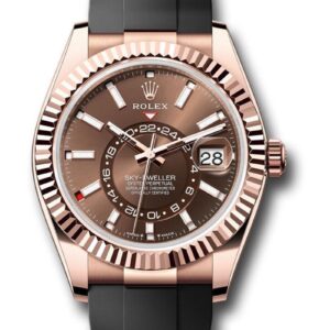 Rolex Sky-Dweller Rose Gold Chocolate Dial Oysterflex 336235
