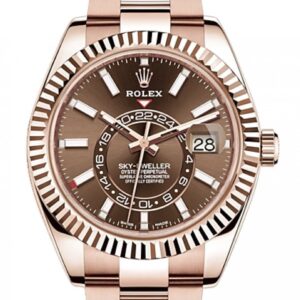 Rolex Sky-Dweller Rose Gold Chocolate Dial Sky Dweller Index Dial 326935