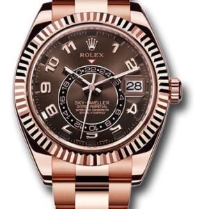 Rolex Sky-Dweller Rose Gold Sky-Dweller Chocolate Sunray Arabic Dial (Reference # 326935)