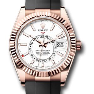 Rolex Sky-Dweller Rose Gold White Dial Oysterflex 336235