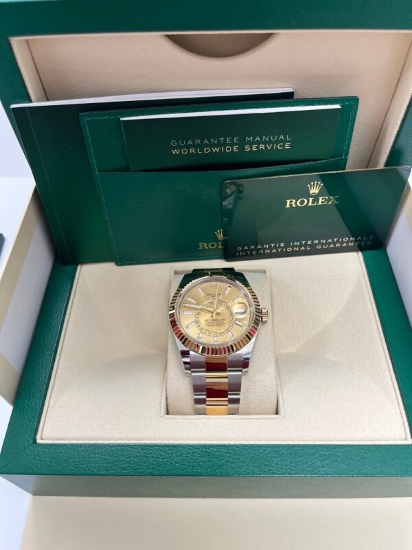Rolex Sky-Dweller Two-Tone Stainless Steel - Yellow Gold Champagne Index Dial - Oyster Bracelet (Ref# 326933) - Image 2