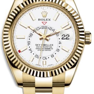 Rolex Sky-Dweller Yellow Gold - White Dial - Oyster Bracelet (Ref# 326938)