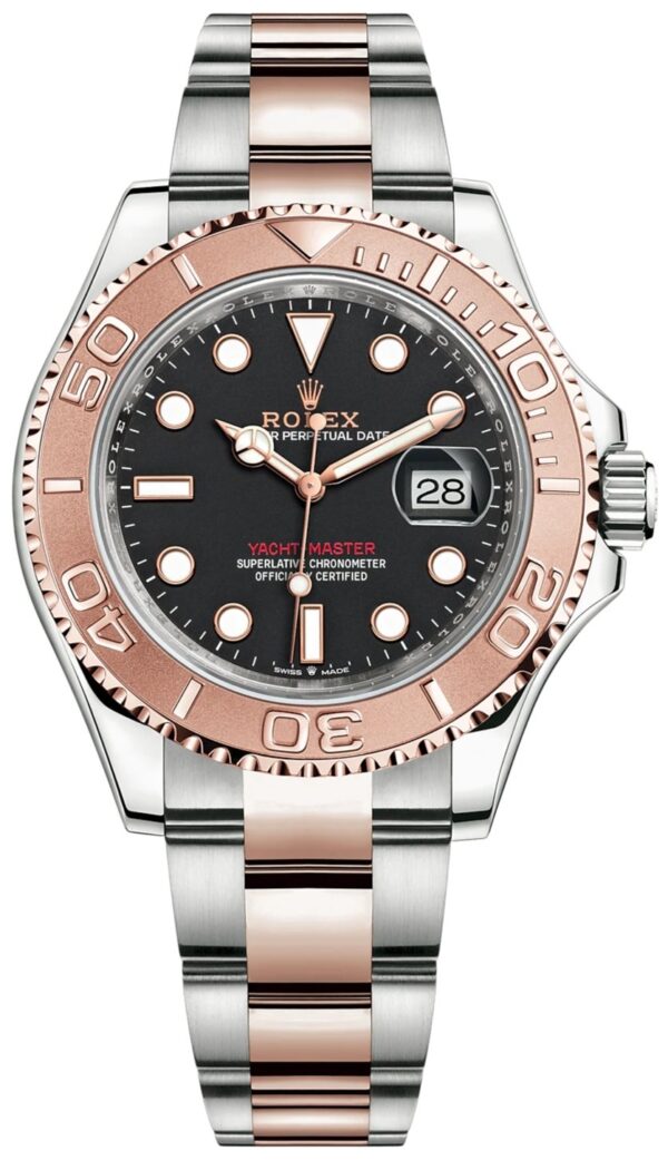 Rolex Steel and Everose Gold Rolesor Yacht-Master 40 Watch Black Dial (Ref #126621)