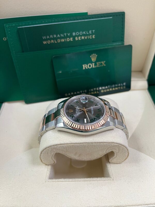 Rolex Steel and Rose Gold Datejust 41mm - Fluted Bezel - Slate Gray Wimbledon Roman Dial (Reference #126331) - Image 9