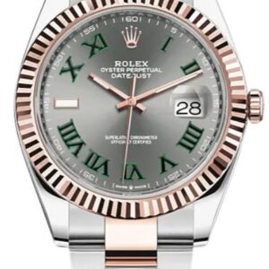 Rolex Steel and Rose Gold Datejust 41mm - Fluted Bezel - Slate Gray Wimbledon Roman Dial (Reference #126331) Watch only