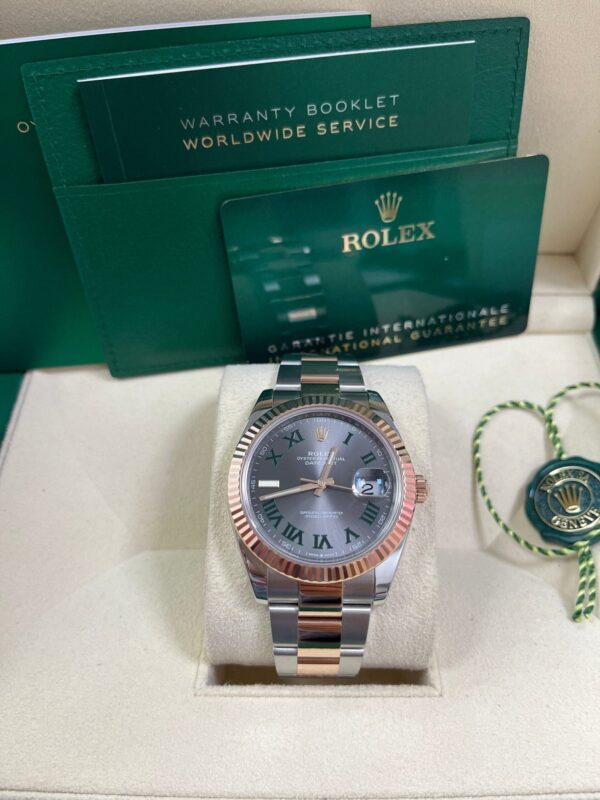 Rolex Steel and Rose Gold Datejust 41mm - Fluted Bezel - Slate Gray Wimbledon Roman Dial (Reference #126331) - Image 10