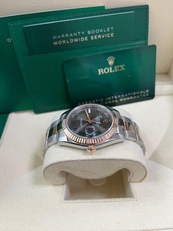 Rolex Steel and Rose Gold Datejust 41mm - Fluted Bezel - Slate Gray Wimbledon Roman Dial (Reference #126331) - Image 8