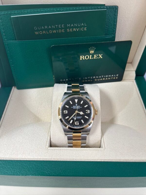Rolex Steel and Yellow Gold Oyster Perpetual Explorer - Black Dial - Oyster Bracelet - Image 2