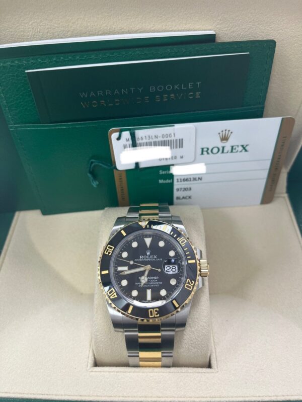 Rolex Submariner Date 18K Yellow Gold/Steel Black Dial 116613LN - Image 2
