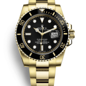 Rolex Submariner Date Certified Yellow Gold Black Dial 116618ln