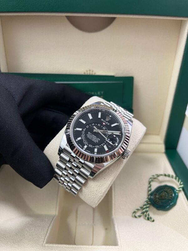 Rolex White Rolesor Sky-Dweller Black Index Dial  Jubilee Bracelet (Ref# 326934) - Image 8