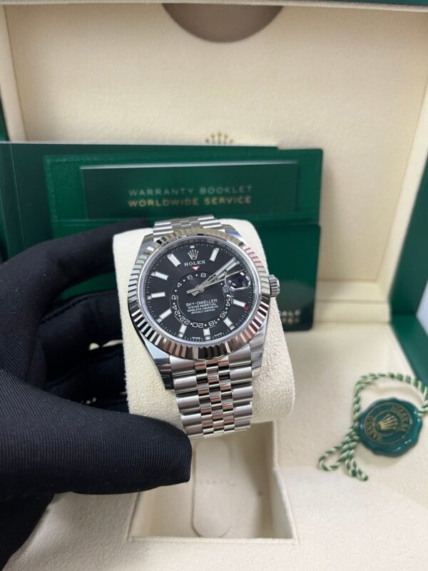 Rolex White Rolesor Sky-Dweller Black Index Dial  Jubilee Bracelet (Ref# 326934) - Image 5