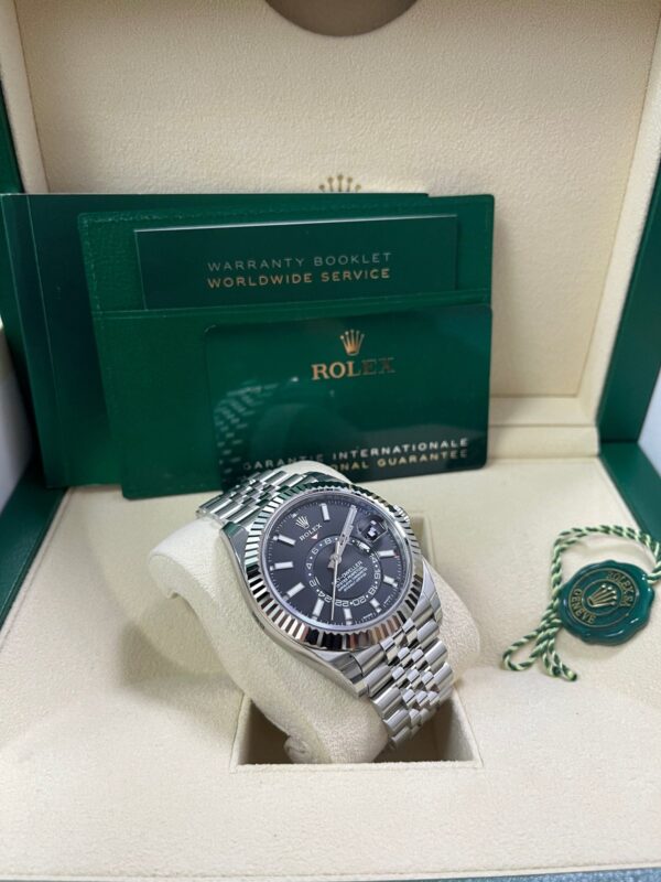 Rolex White Rolesor Sky-Dweller Black Index Dial  Jubilee Bracelet (Ref# 326934) - Image 9