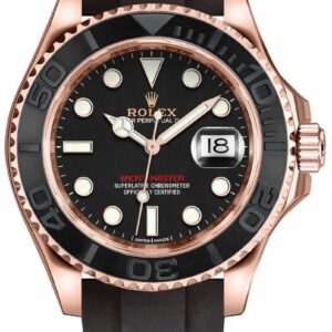 Rolex Yacht-Master 37mm Rose Gold - Black Dial - Oysterflex Strap (Ref# 268655)