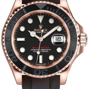 Rolex Yacht-Master 40 Rose Gold Oysterflex Black Dial 116655
