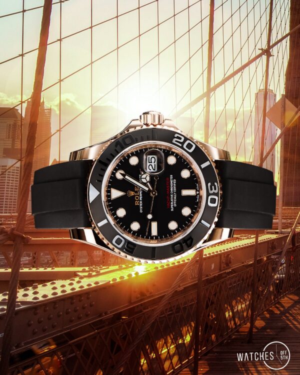 Rolex Yacht-Master 40mm Rose Gold - Black Dial -  Oysterflex Strap (Ref# 126655) - Image 7