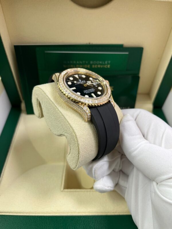 Rolex Yacht-Master 42 Yellow Gold Baguette Bezel Diamond Set Case/Buckle 226668TBR - Image 2