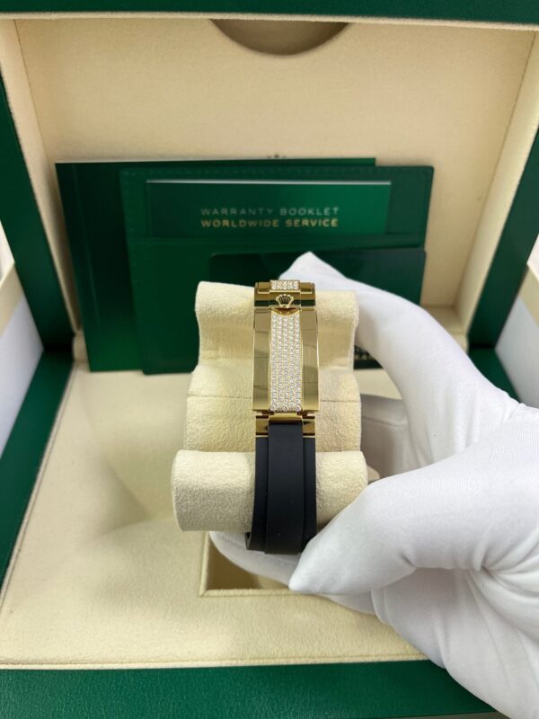 Rolex Yacht-Master 42 Yellow Gold Baguette Bezel Diamond Set Case/Buckle 226668TBR - Image 3
