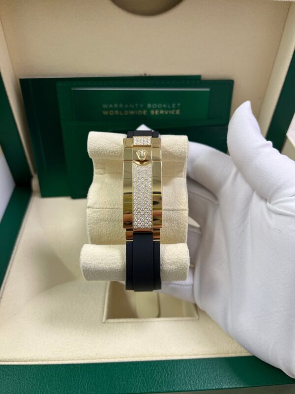 Rolex Yacht-Master 42 Yellow Gold Baguette Bezel Diamond Set Case/Buckle 226668TBR - Image 4